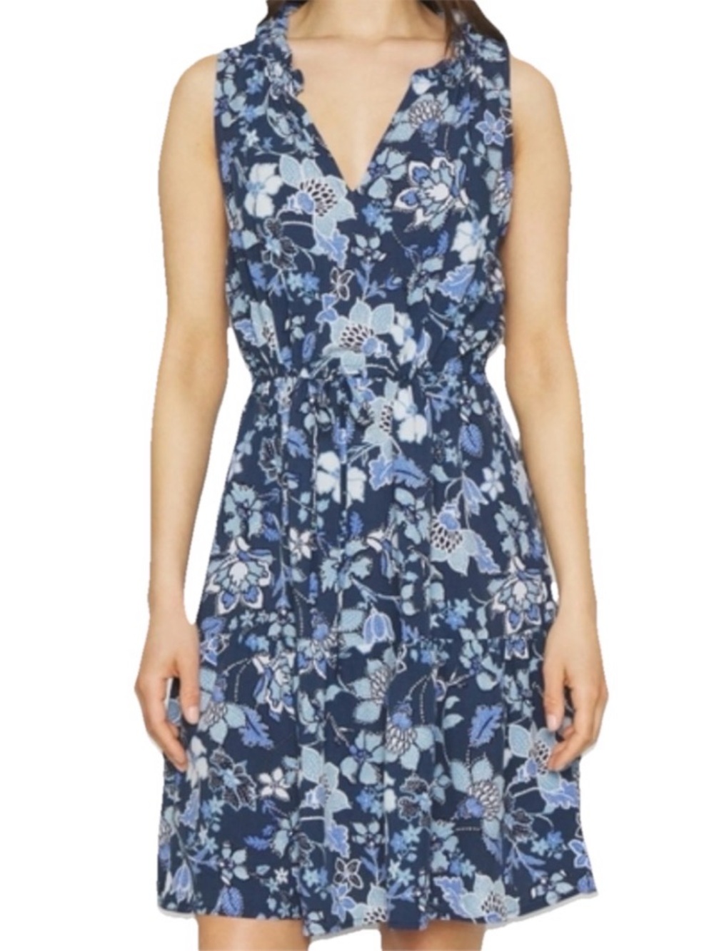 GAP Navy and Light Blue Floral Mini Dress